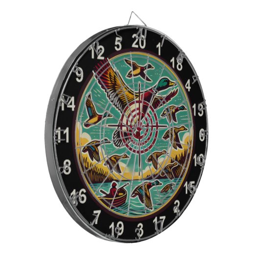 Dynamische Ducks über Wasserdesign Dartscheibe (Vorderseite Links)