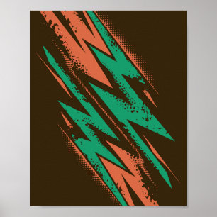 Dynamische Energie in Türkisgrün und Orange Poster