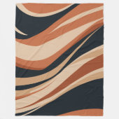 Dynamische Erdtöne Abstrakte Waves Fleecedecke (Vorderseite)