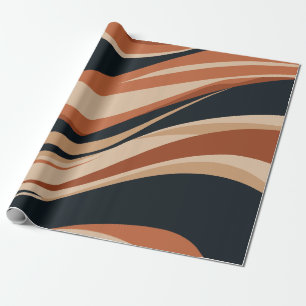 Dynamische Erdtöne Abstrakte Waves Geschenkpapier