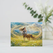 Dynamische Fantasie Centauride in strahlendem magi Postkarte (Stehend Vorderseite)