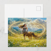 Dynamische Fantasie Centauride in strahlendem magi Postkarte (Vorne/Hinten)