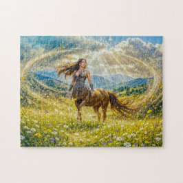 Dynamische Fantasie Centauride in strahlendem magi Puzzle