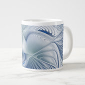 Dynamische Fantasy-Abstrakte Blautöne Fraktal-Kuns Jumbo-Tasse (Vorderseite Rechts)