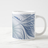 Dynamische Fantasy-Abstrakte Blautöne Fraktal-Kuns Jumbo-Tasse (Rechts)