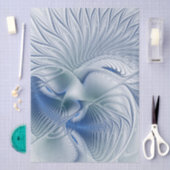 Dynamische Fantasy-Abstrakte Blautöne Fraktalkunst Seidenpapier (Handwerk)