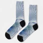 Dynamische Fantasy-Abstrakte Blautöne Fraktalkunst Socken (Linkes Detail)