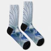 Dynamische Fantasy-Abstrakte Blautöne Fraktalkunst Socken (Rechts)