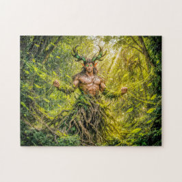 Dynamische Fantasy-Faun in einer Atmosphäre des ve Puzzle
