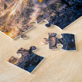 Dynamische Fantasy-Hexe mit magischer atmosphärisc Puzzle (Seite)