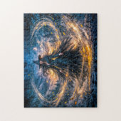 Dynamische Fantasy-Hexe mit magischer atmosphärisc Puzzle (Vertikal)