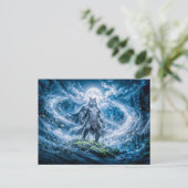 Dynamische Fantasy-Werwolf unter dramatischem Mond Postkarte (Stehend Vorderseite)
