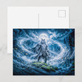 Dynamische Fantasy-Werwolf unter dramatischem Mond Postkarte (Vorne/Hinten)