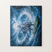 Dynamische Fantasy-Werwolf unter dramatischem Mond Puzzle (Vertikal)