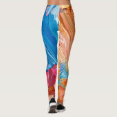 Dynamische Farbtextur: Moderne Fluid Art Leggings (Rückseite)