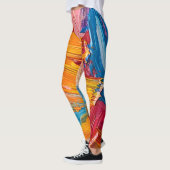 Dynamische Farbtextur: Moderne Fluid Art Leggings (Links)