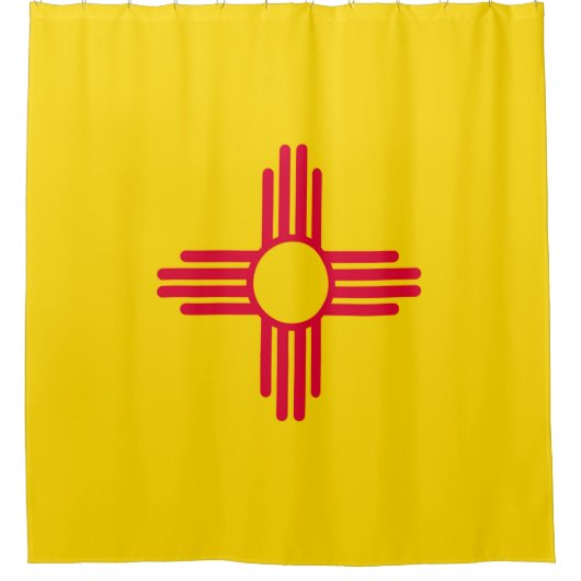 Dynamische Flag-Grafik des Staates New Mexiko auf  Duschvorhang (Vorderseite)