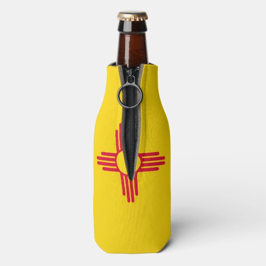 Dynamische Flag-Grafik des Staates New Mexiko auf Flaschenkühler (Flasche Rückseite)