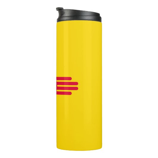 Dynamische Flag-Grafik des Staates New Mexiko auf  Thermosbecher (Nach rechts gedreht)