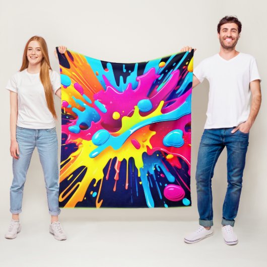 Dynamische fluoreszierende Farbstreifen Fleecedecke (Beispiel)