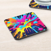 Dynamische fluoreszierende Farbstreifen Getränkeuntersetzer (Linke Seite)