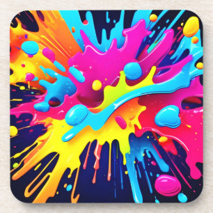 Dynamische fluoreszierende Farbstreifen Getränkeuntersetzer