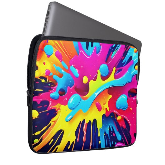 Dynamische fluoreszierende Farbstreifen Laptopschutzhülle (Vorne Rechts)