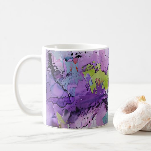 "Dynamische Fragmente" Zeitgenössische Abstrakte K Kaffeetasse (Mit Donut)