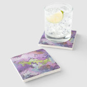 "Dynamische Fragmente" Zeitgenössische Abstrakte K Steinuntersetzer (Seitenansicht)