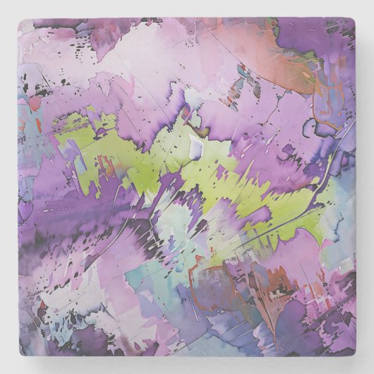 "Dynamische Fragmente" Zeitgenössische Abstrakte K Steinuntersetzer (Vorderseite)