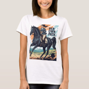 Dynamische Frauen reiten auf einem arabischen Pfer T-Shirt