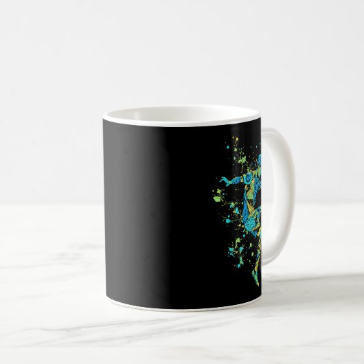 Dynamische Fußball-Silhouette _2 Kaffeetasse (VorderseiteRechts)