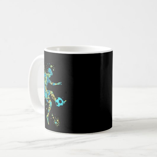 Dynamische Fußball-Silhouette _2 Kaffeetasse (Vorderseite Links)