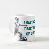 Dynamische Fußball-Spielaktion motivierend Kaffeetasse (Vorderseite Links)