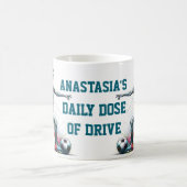 Dynamische Fußball-Spielaktion motivierend Kaffeetasse (Mittel)