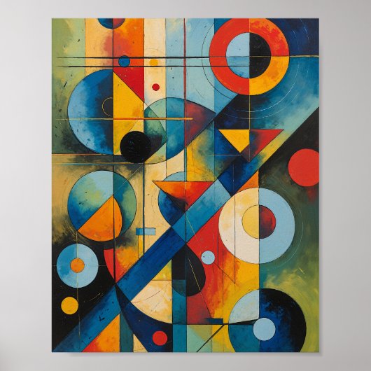 Dynamische geometrische abstrakte Komposition Poster (Vorne)
