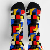 Dynamische geometrische Socken mit fettfarbigen Ak (Oben)