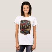 Dynamische Gold TEXAS 3D-Textkunst T-Shirt (Vorne ganz)
