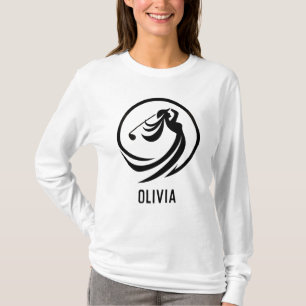 Dynamische Golferin-Silhouette Personalisiert T-Shirt