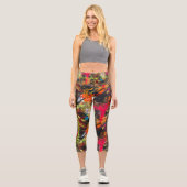 Dynamische Graffiti-Explosion - pulsierende künstl Capri Leggings (Vorderseite)