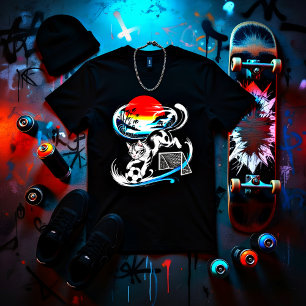 Dynamische japanische Fußballkatze als Geschenk fü Tri-Blend Shirt