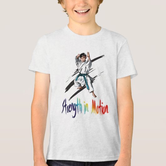 "Dynamische Kraft in jeder Bewegung" Tri-Blend Shirt (Vorderseite)