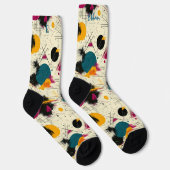 Dynamische Kunstsocken in Aquamarin, Magenta und G Socken (Rechts)