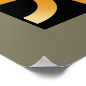 Dynamische Kurven: Minimalistisch orange auf schwa Poster (Ecke)