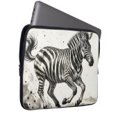 Dynamische laufende Zebra-Tinte-Kunst Laptopschutzhülle (Vorne Rechts)