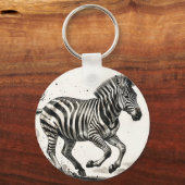 Dynamische laufende Zebra-Tinte-Kunst Schlüsselanhänger (Vorderseite)