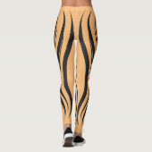 Dynamische Leggings aus Schwarz und Orange (Rückseite)