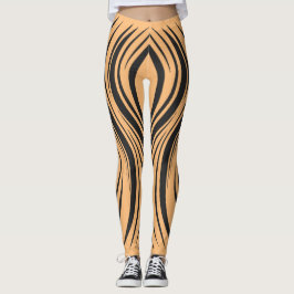 Dynamische Leggings aus Schwarz und Orange
