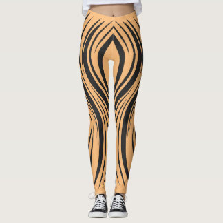 Dynamische Leggings aus Schwarz und Orange
