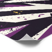 Dynamische Lila und gelbe geometrische Abstrakte K Poster (Ecke)